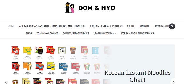 Page d'accueil du site Dom & Hyo