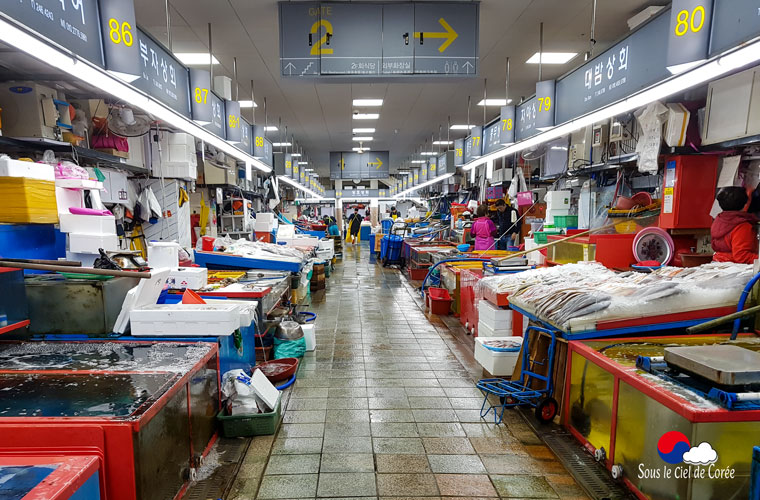 Marché aux poissons frais de Jagalchi à Busan