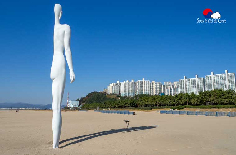 Installation artistique sur la plage de Dadaepo à Busan
